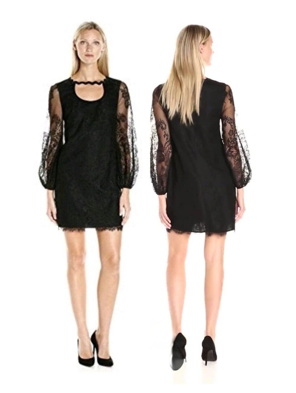 Trina Turk Size 2 Tipsy Lace Designer Dress Black H-0697